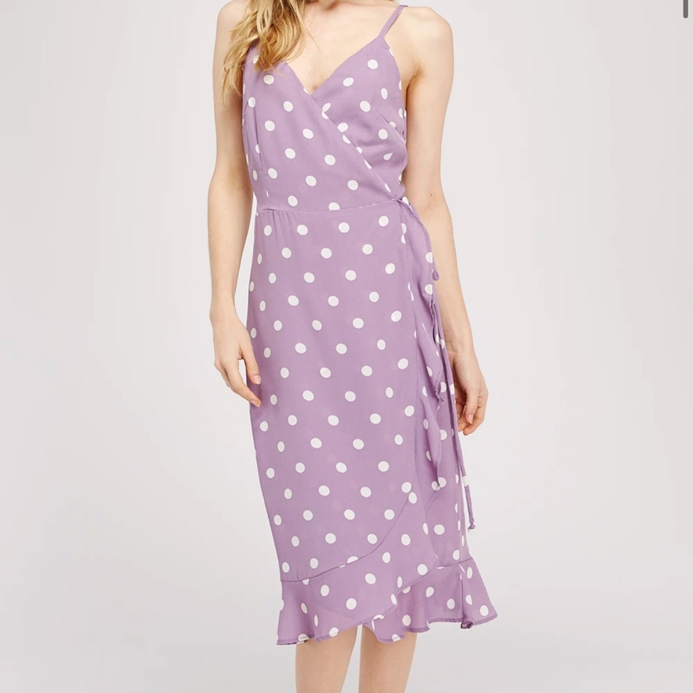Purple polka dot If She Loves dress